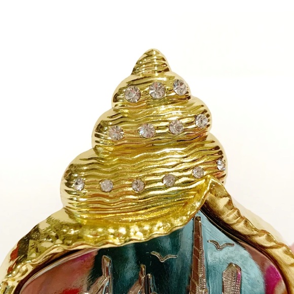 Rhinestone Dubai Metal Seashell  Magnet Gold Silver Fridge Landscape City Decor - Picture 2 of 6